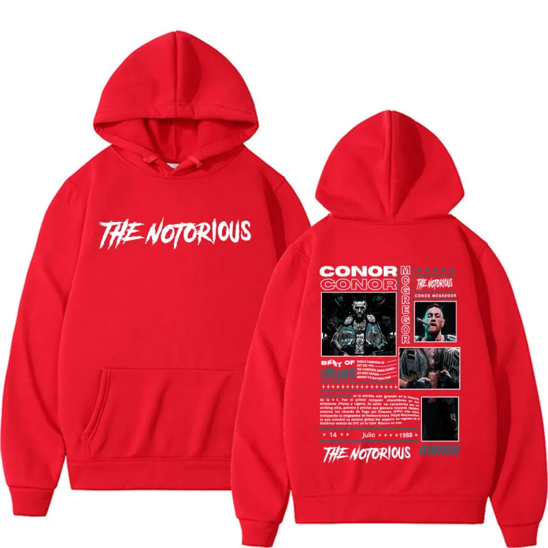 The Notorious Conor McGregor Merch Hoodie Men's Clothing Retro 90s High Street Sweatshirts Casual Fleece Bodywarmer Hoodies Coat