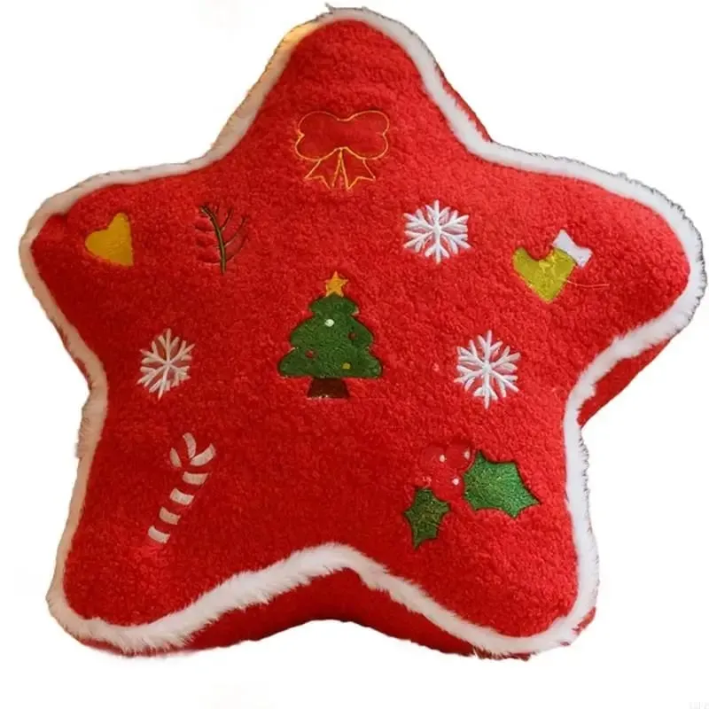 Plush Pillow Christmas Cushion for Bedroom and Sofa Decors Soft Stuffed Throw Pillow Holiday Decoration for Kids and Family