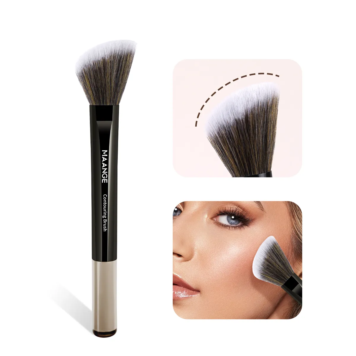 Makeup Brushes Set 2pcs Foundation Synthetic Hair Face Concealer Powder Makeup Brushes Suitable for Girls Makeup Beauty