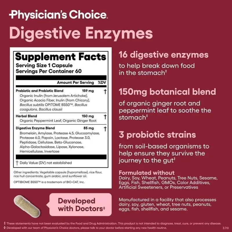 Digestive Enzymes - Gut Health Multi Enzymes Organic Prebiotics & Probiotics for Digestive Health — image 5