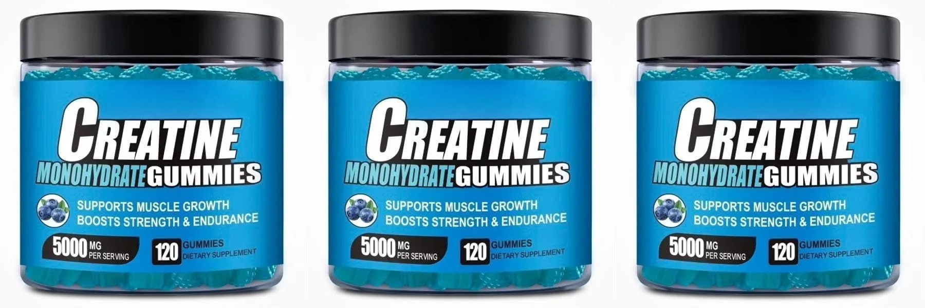 Creatine Monohydrate Infused Gummies with Vitamin B12 Muscle Growth Strength Pre-Workout Fitness Healthcare Supplement 120pcs