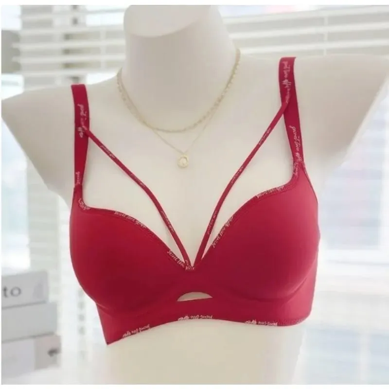 Stylish Leopard Print Seamless Wireless Lingerie Thin Comfortable Gather Small Breast Pretty Breast Shape Casual Wear Soft S-XL