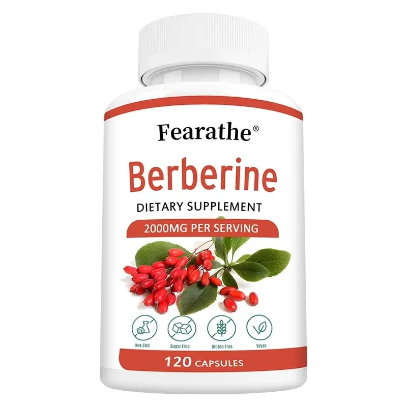 Berberine HCl 2000mg Capsules Supports Cardiovascular Health Digestion Immune Function Energy Antioxidant & Anti-Aging