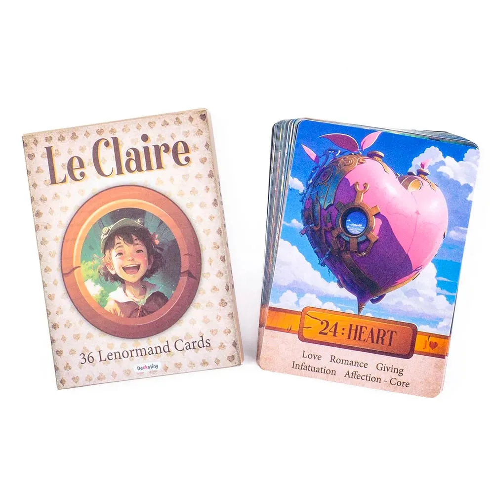 Le Claire 36 Lenormand Cards Board Game for Family Party English Version Fortune Telling Divination Tarot Oracle Card Decks