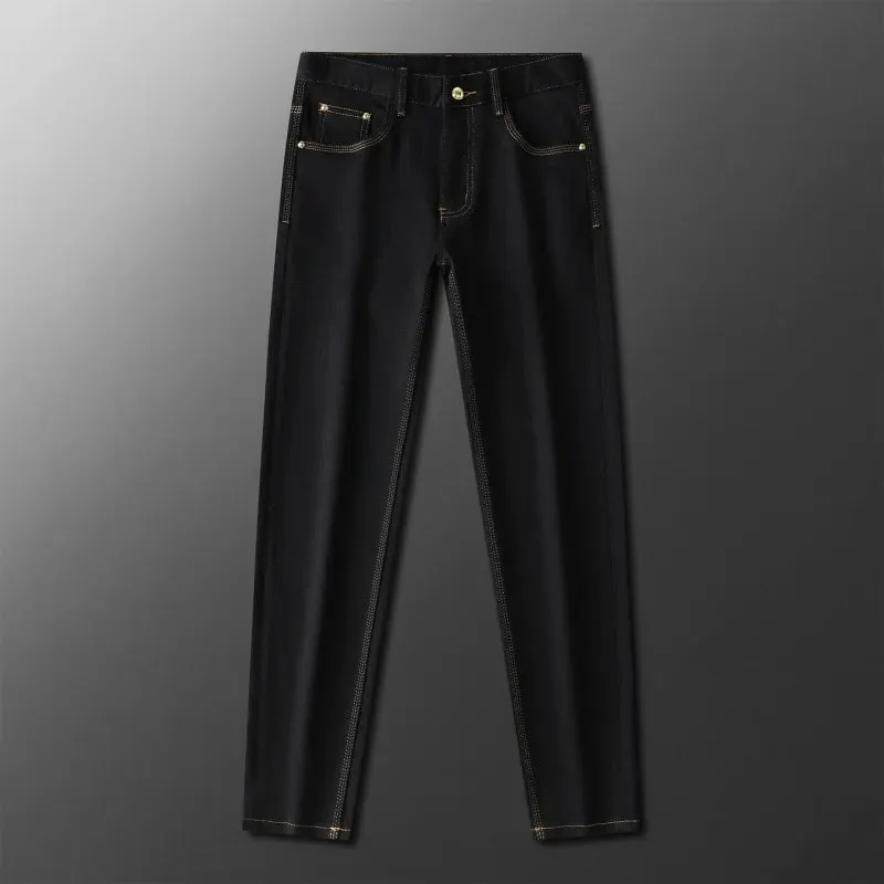 2026 New Black Jeans Men Versatile Slim Fit Skinny Leg Casual Trendy High-End Fashion Pants
