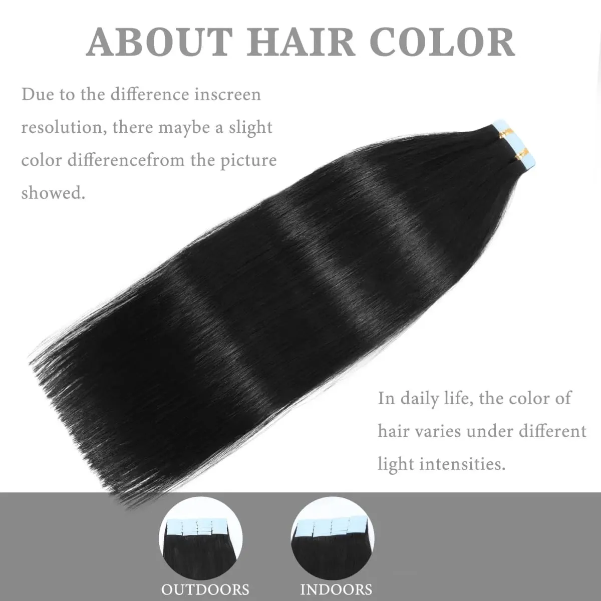 Hair Extensions Human Hair Tape in Seamless Skin Weft 100% Real Remy Tape in Extensions Human Hair Invisible Straight Hair #1B