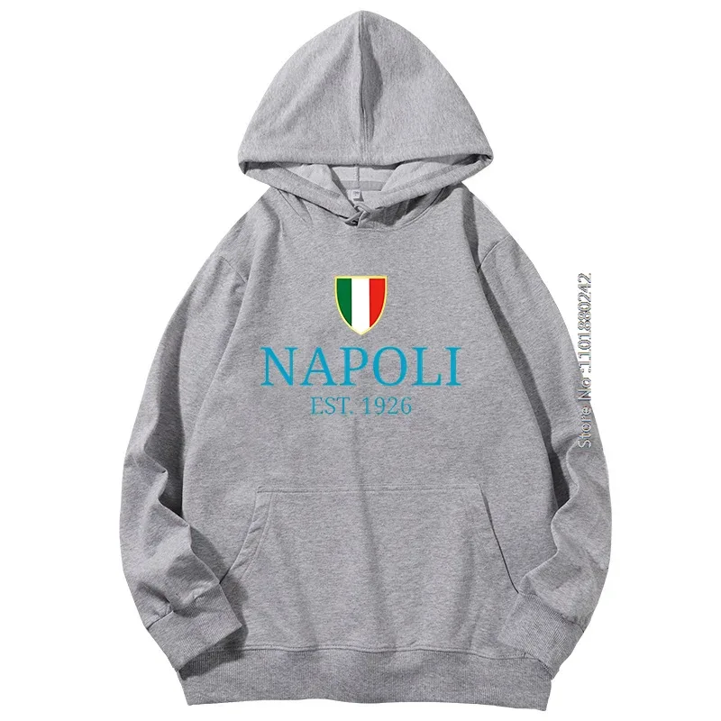 Italy Soccers Champions Napoli Souvenir Graphic Hooded Sweatshirts Spring Autumn New In Hoodies & Sweatshirts Men's Sportswear