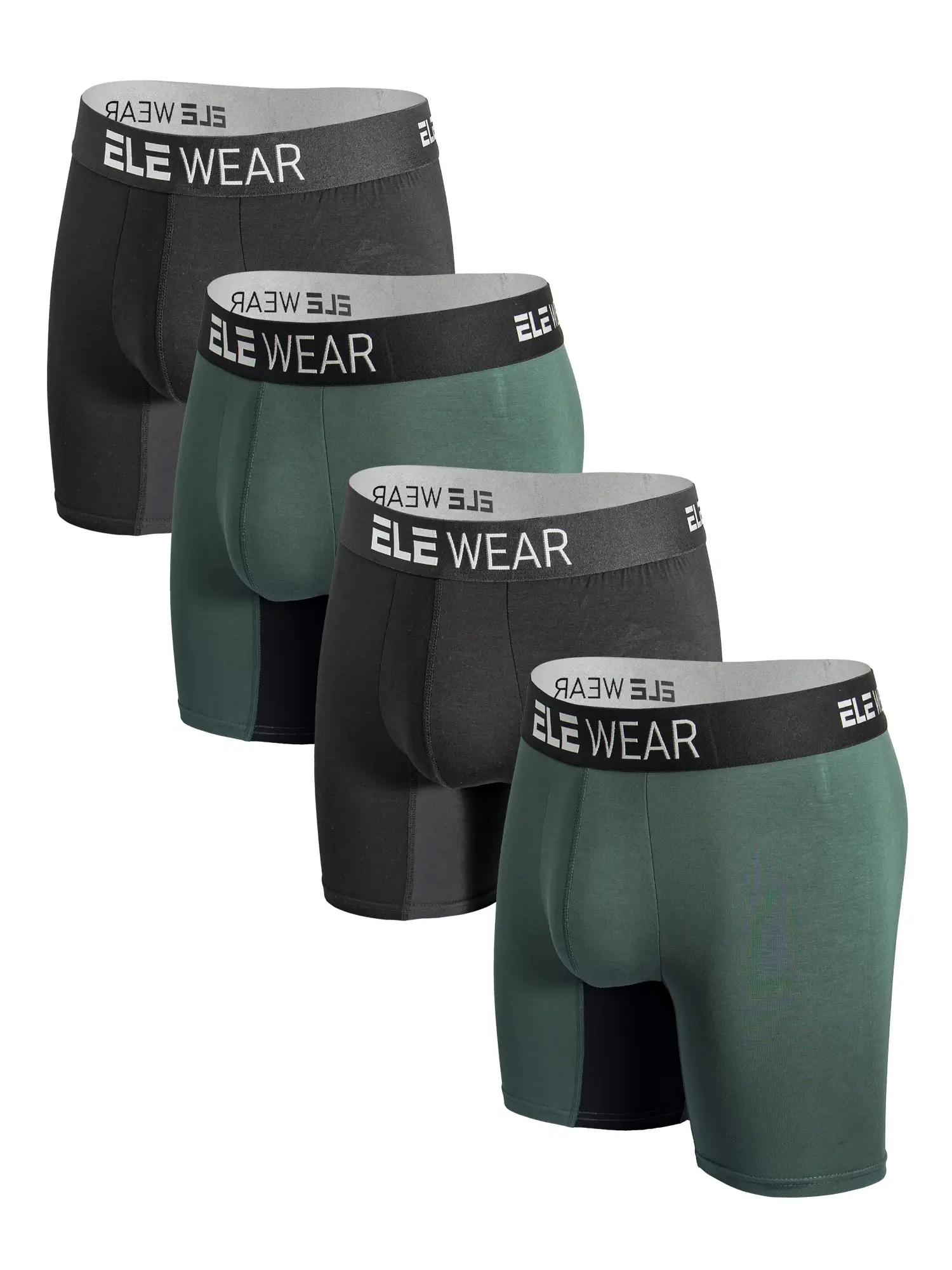 Bamboo Men's Underwear 4pcs Boxer Briefs For Men Long Sports Underwear, Moisture-Wicking