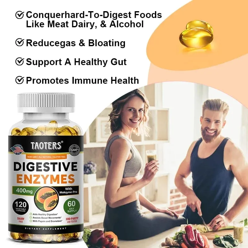 Digestive Enzymes Containing Papain and Bromelain Help Support Digestion Improve Gut Health Boost Metabolism Improve Dull Skin