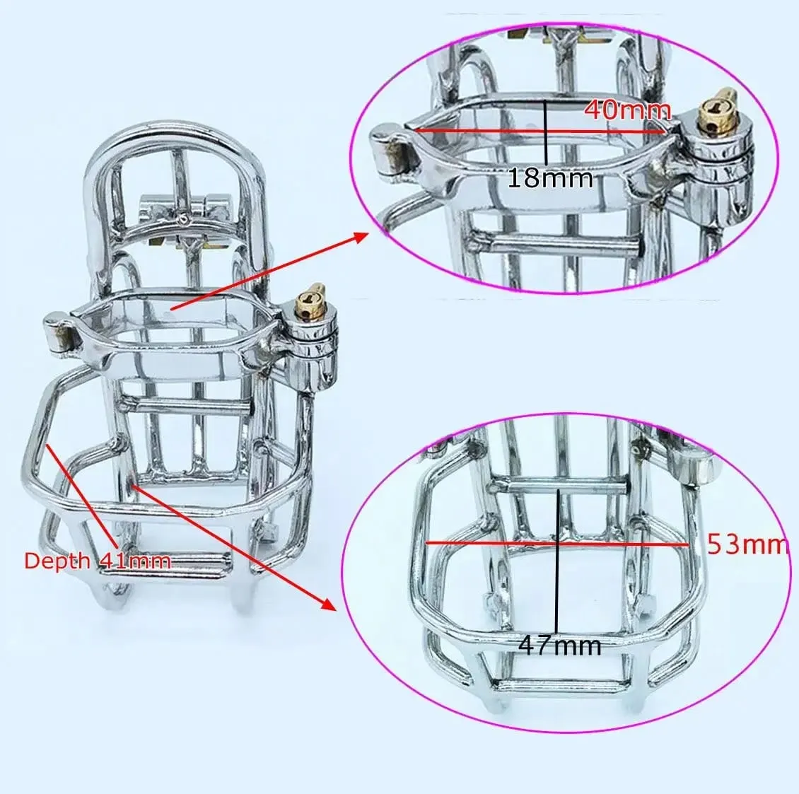 2026 NEW Newest Design Male Chastity Device Stainless Steel PA Puncture Cock Cage Bdsm Sex Toys For Men Penis Lock Cock Ring Toy
