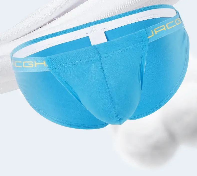 Mens Cotton Briefs Solid Color High Cut Hollow Low Waist Sexy Underwear Wholesale — image 2