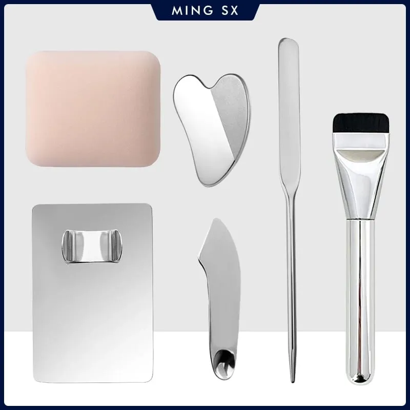 3/4/5/6 PCS Makeup Foundation Brush Lipstick Eye Shadow Mixing Palette Stainless Steel with Spatula Rod Color Stick Beauty Tools — image 1