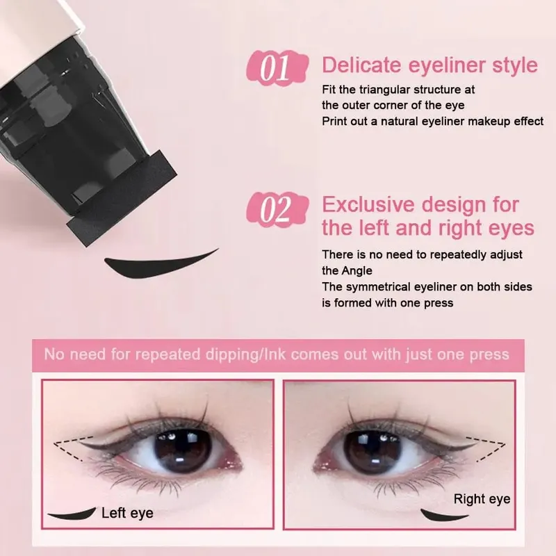 Tampon Eyeliner rotatif intégré noir marron, pochoir à ailes à double pointe, étanche, anti-taches, stylo liquide longue durée, DIY — image 6