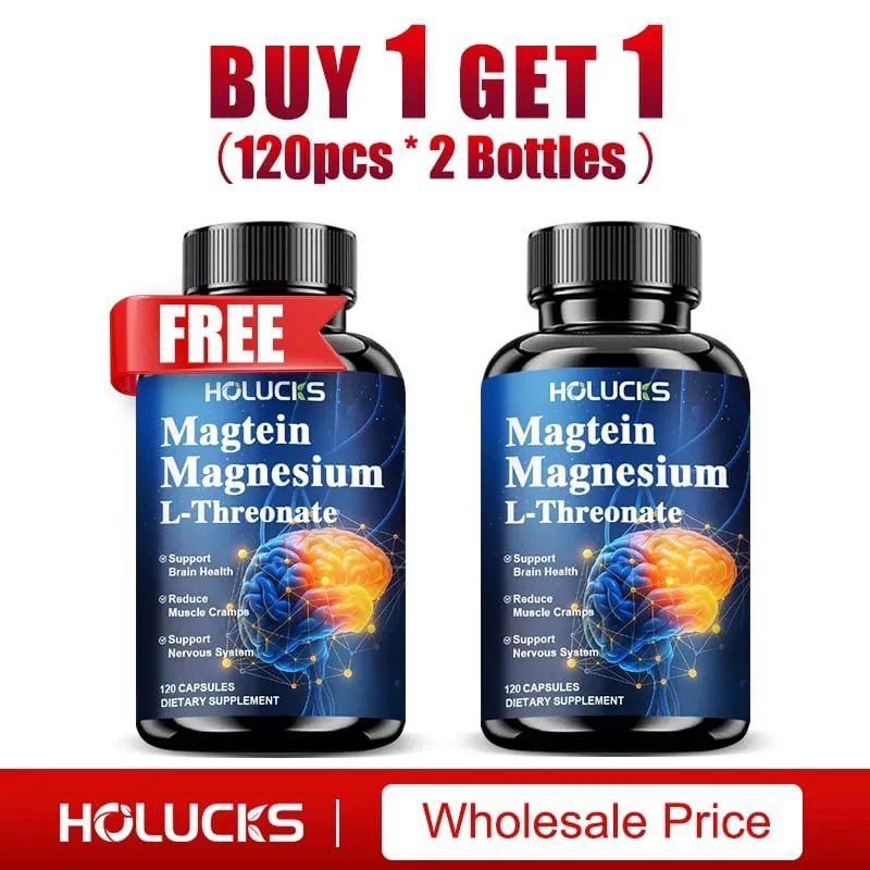 Magnesium L-Threonate Supplement Support Brain Health Nerve Function Muscle Strength Relieve Stress for Deep Sleep