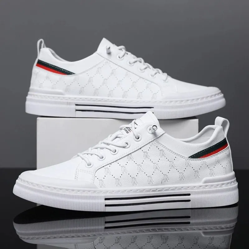 Men's Casual Sport Sneakers - Breathable Upper Durable PVC Sole Lace-Up Low-Top Design for All-Season Comfort - Versatile for