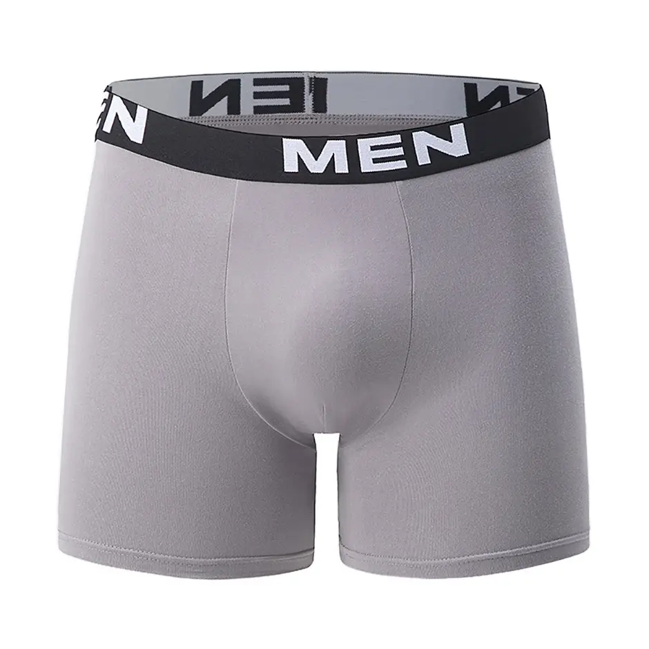 Bộ 7 món Đồ lót nam dài màu trơn bốn mùa, Đồ lót thể thao thời trang, Quần góc phẳng cỡ lớn
