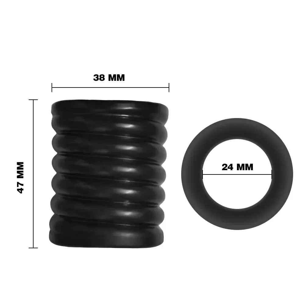 Men's TPE Cock Ring Penis Sleeve for Ejaculation Delay Scrotum Stretcher Sperm Retention Adult Sex Life Enhancement Accessory