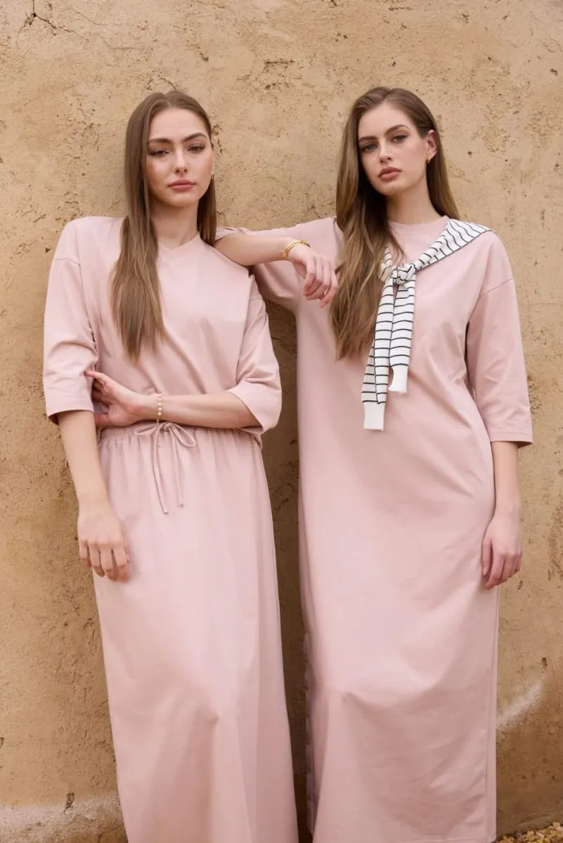 AS SS26 oversize loose T-shirt dress + V neck T-shirt + skirt set casual style woman clothes