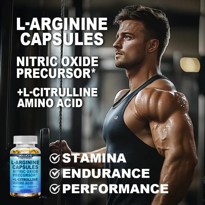 Nitric Oxide Precursor Capsules with L-Arginine & Turmeric Support Heart Wellness Reduce Fatigue & Build Lean Muscle