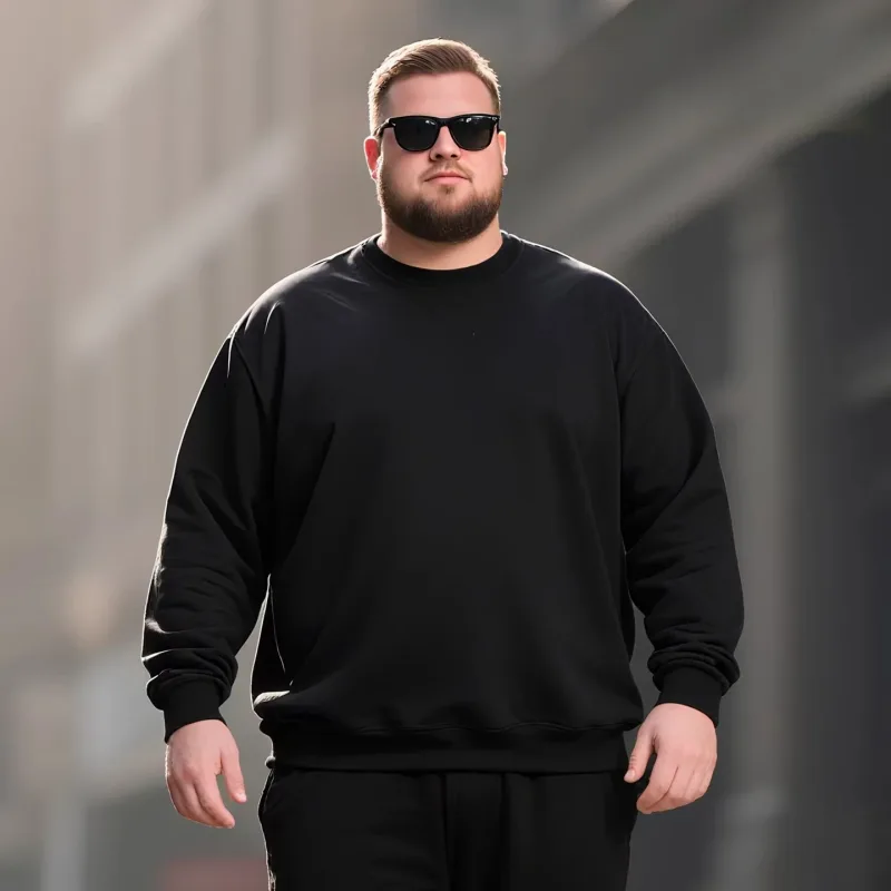 Plus Size Men's Sweatshirt 110-185KG Autumn Winter Casual Pullover High-quality Pure Cotton Sweatshirt Male Clothing 5XL 6XL 7XL