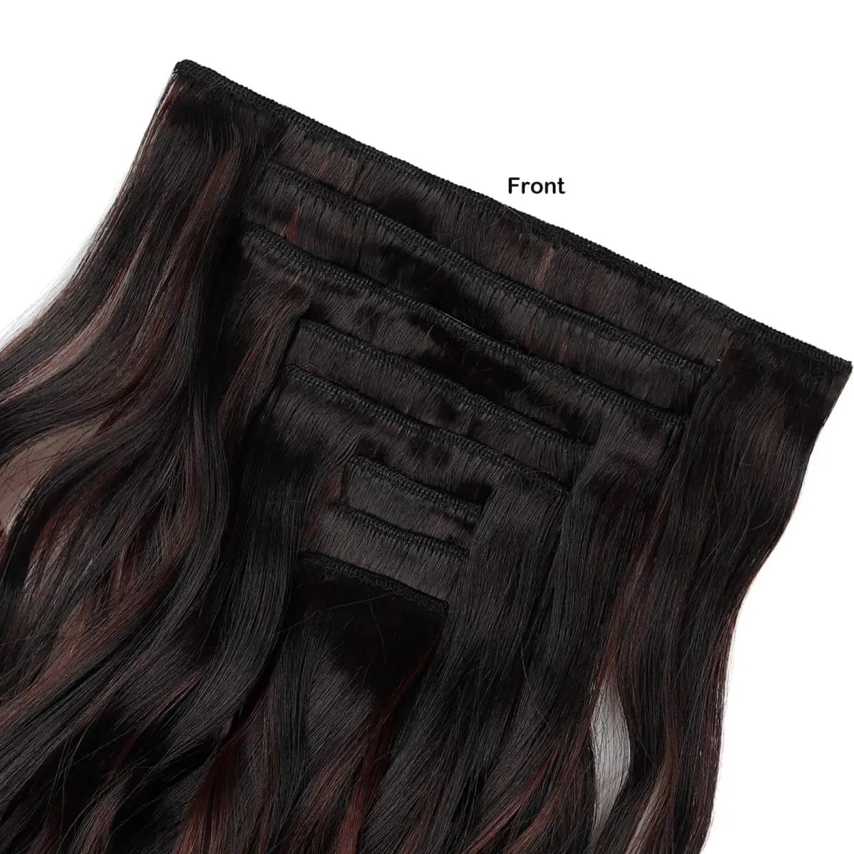 Clip in Hair Extensions Set Full Head 8Pieces With 17clips Synthetic Wavy Hair 20 Inch Matte Heat Resistant Multi Colors