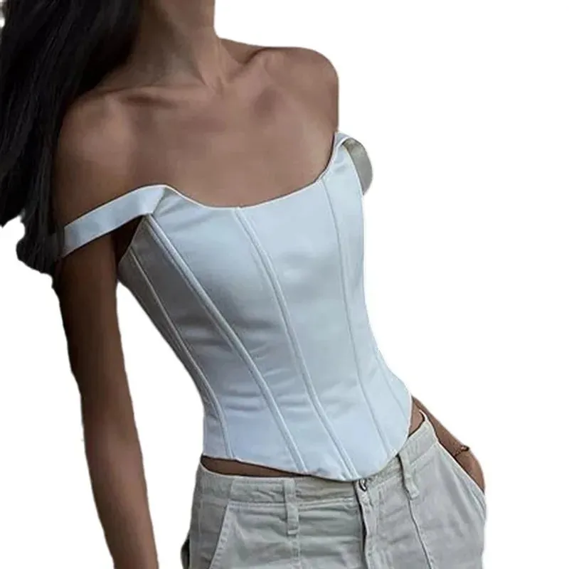 Sexy Crop Tops Women Sleeveless Slim Shapewear Corset Bustiers Bodysuit Tank Top Lace Up Skinny Vest Summer Trendy — image 7