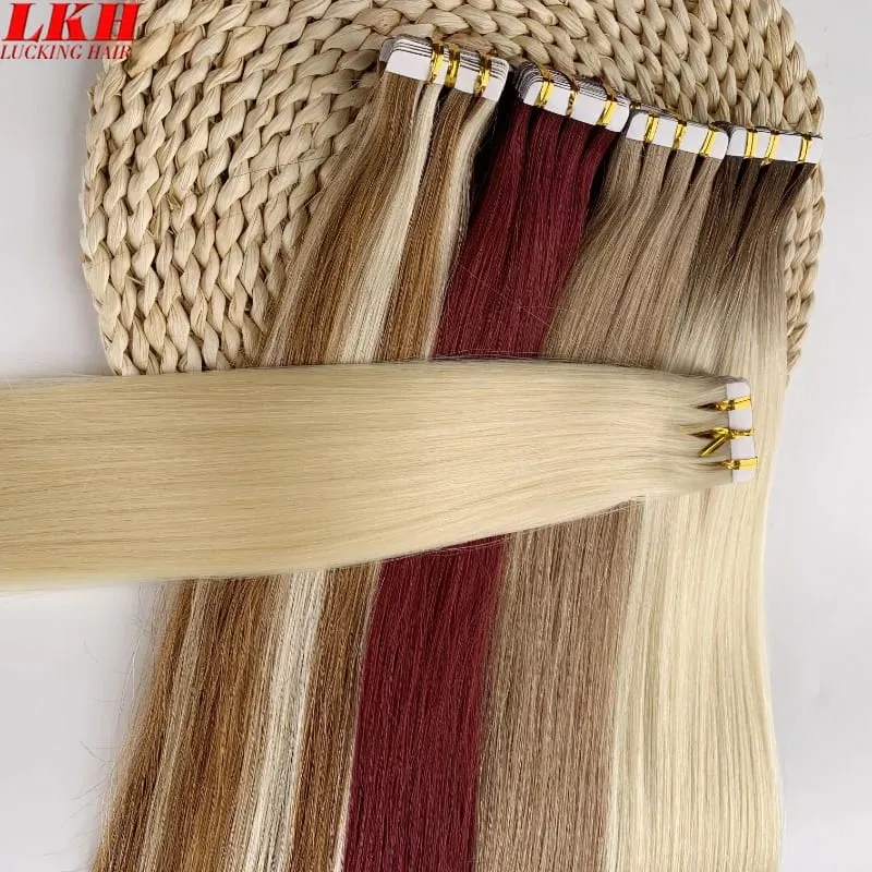 Double Drawn European Wholesale Tape in Extensions Invisible Cuticle Aligned Remy Tape in Hair Extensions 100% Human Hair — image 5