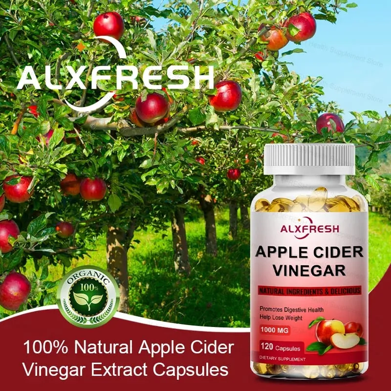 Apple Cider Vinegar Capsules Flat Belly Weight Management Digestion Detox Metabolism Burn Fat Appetite Suppressant — image 6