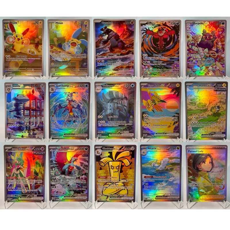 Base Set Surging Sparks PKM Cards PTCG123 BUNDLE GX Rainbow Holographic Ex GX Rare Collection Battle Toys Gifts for Hobbies