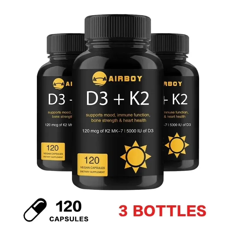 Vitamin D3+K2 Capsules - For Regulate Calcium Metabolism Promote Bone Heart and Immunity System Health — image 11