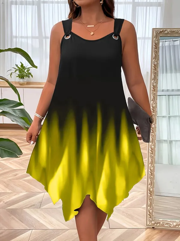 Chic Plus Size Women's Sundress with Stylish Strap Design for Effortless Summer Elegance