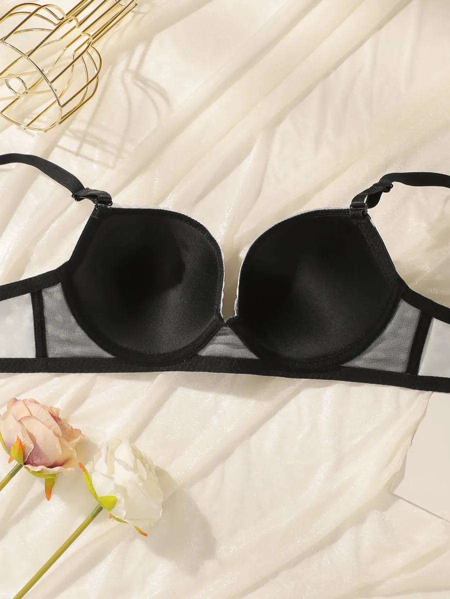 Sexy Lingerie Set Push Up Bra with Steel Ring Printed Panty Set for Women Daily Wear Comfort Bra Underwear Fashion Lingerie