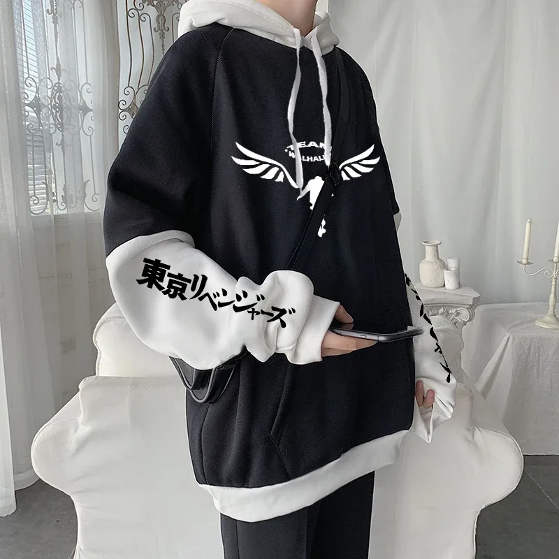 Hot Tokyo Manji Gang Manga Tokyo Revengers Japanese Anime Women Sweatshirt Winter Goth Aesthetics Clothes Fake Two Piece Hoodies — image 4