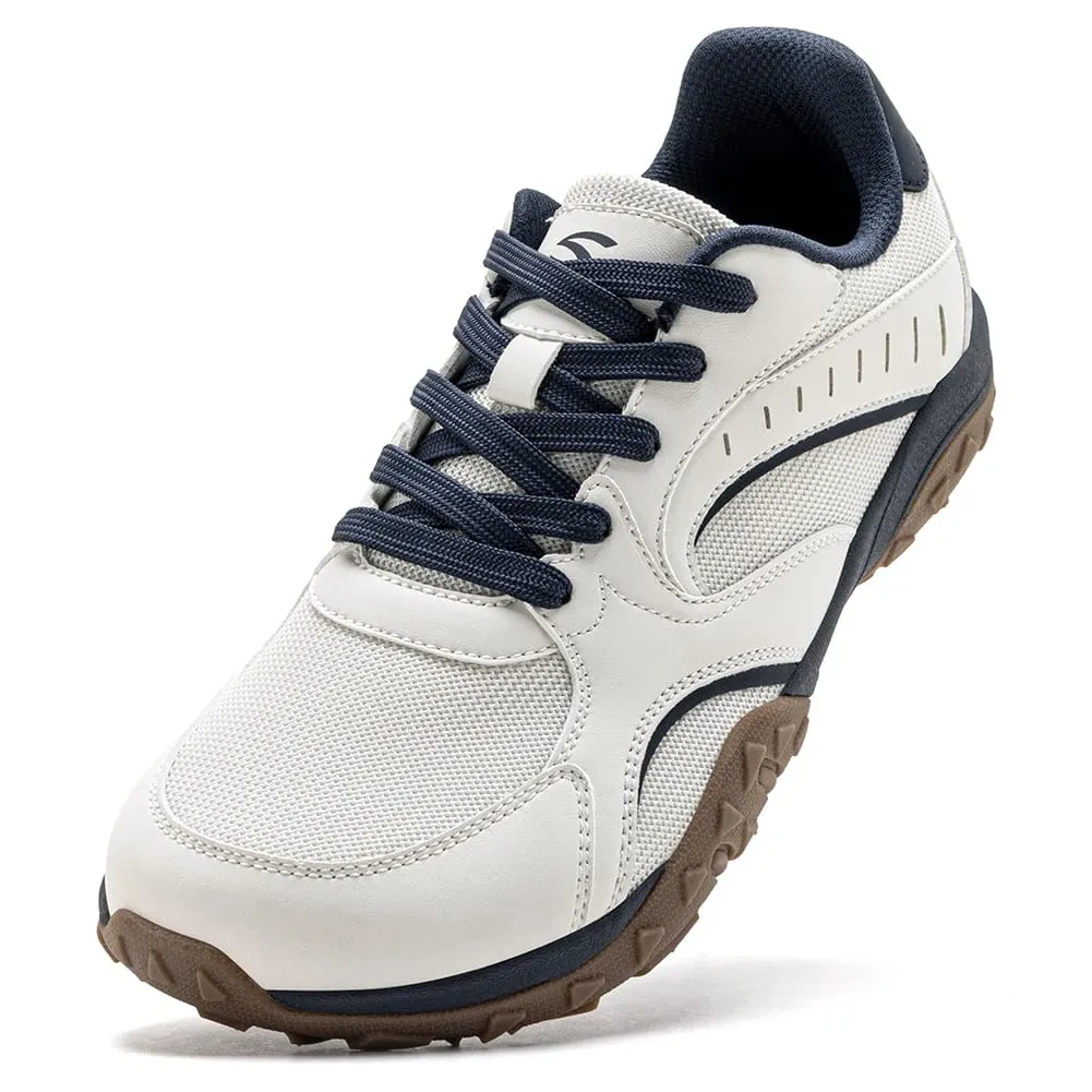 Unisex Wide Toe Hiking Sneakers Lace-Up Walking Shoes Outdoor Travel Artificial Leather Mesh Minimalist Sneakers — image 2