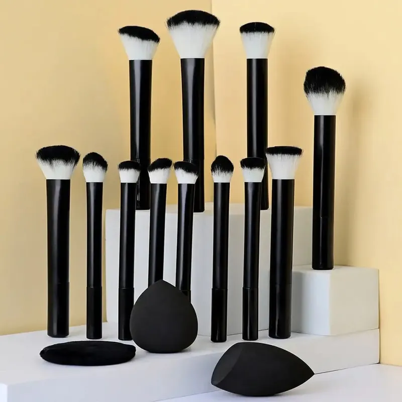 15Pcs Makeup Brushes Set Soft Face Eye Cosmetic Brushes With Beauty Sponge Powder Puff Complete Makeup Tool Kit