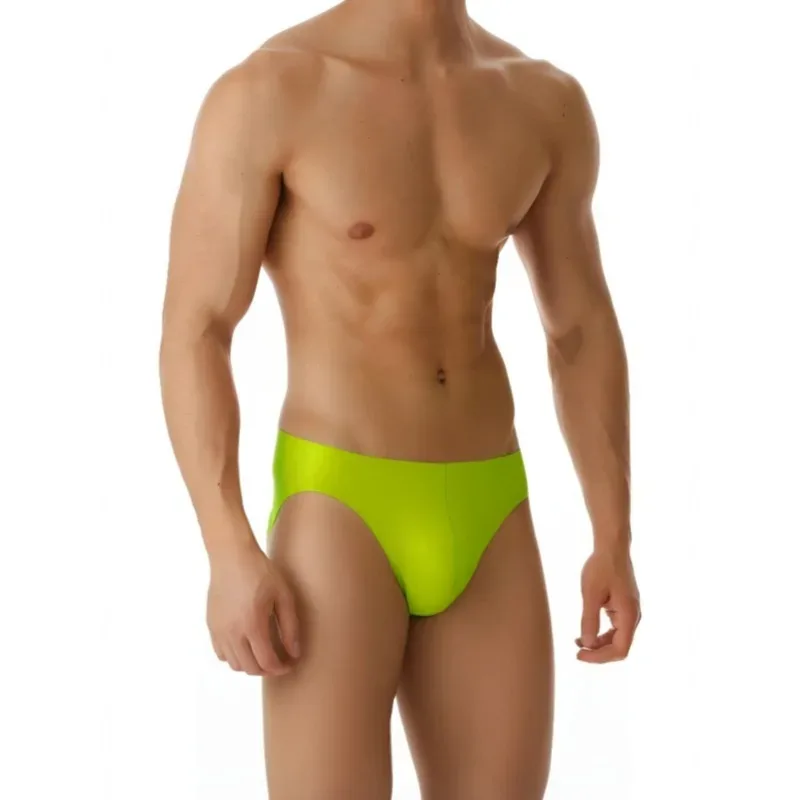 Latex Underwear Transparent Briefs Men's Rubber Convex Pouch Underpants Shiny Male Erotic Lingerie Triangle Panties Slip Homme