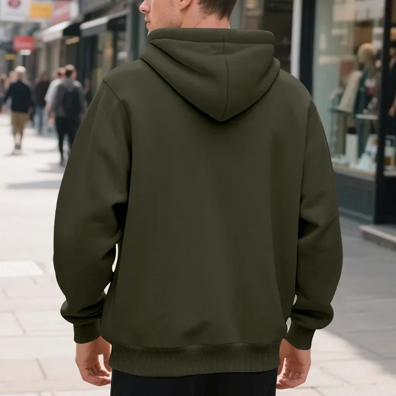New 2026 Men's Autumn Casual Solid Long Sleeve Zipper Hooded Sweatshirt Coat Male Fashion Outdoors Sportswear Hoodies Jackets — image 23