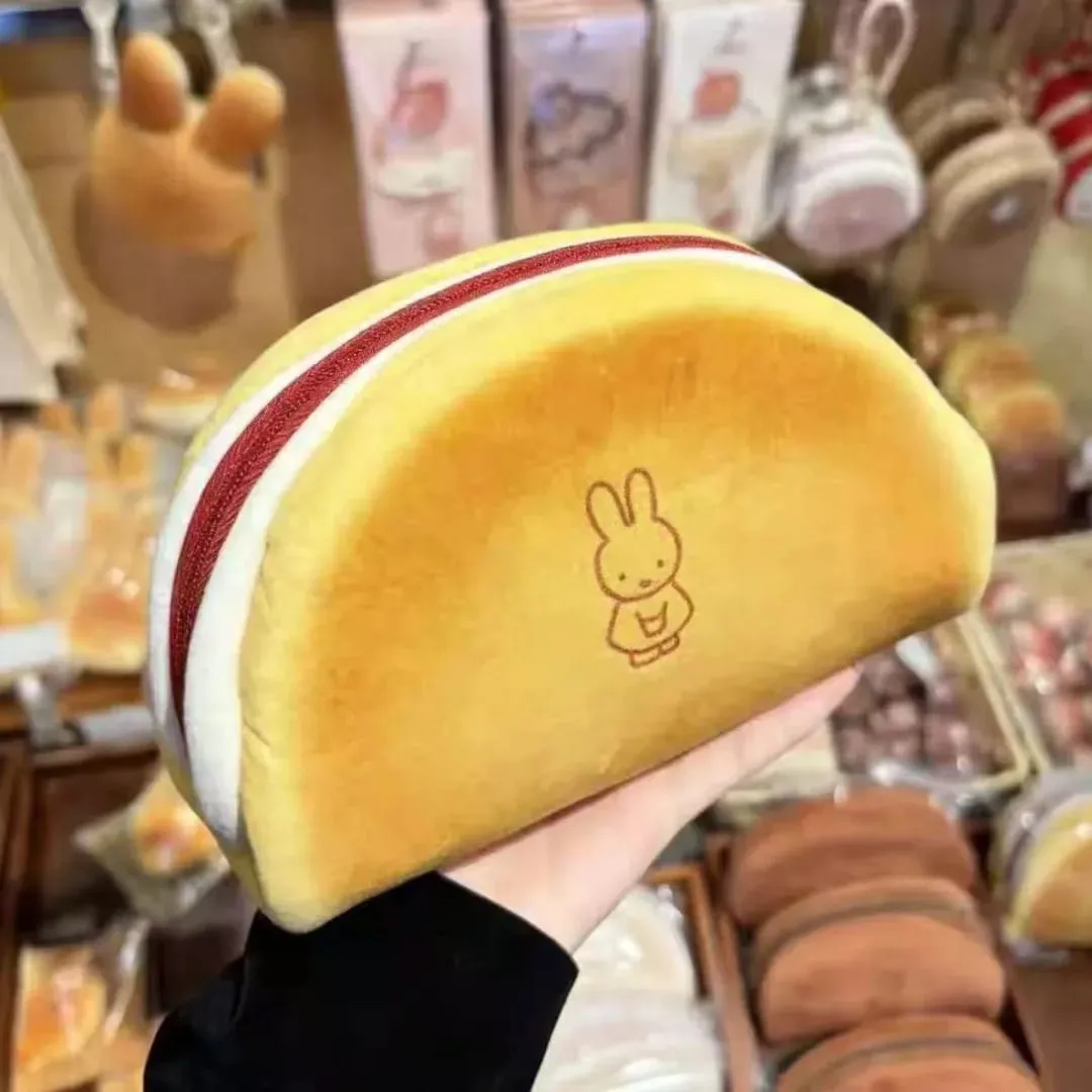 Kawaii Mifune Rabbit Bread Pencil Case Trendy Creativity for Students' Stationery Macaroon Japanese Cartoon Makeup Storage Bag