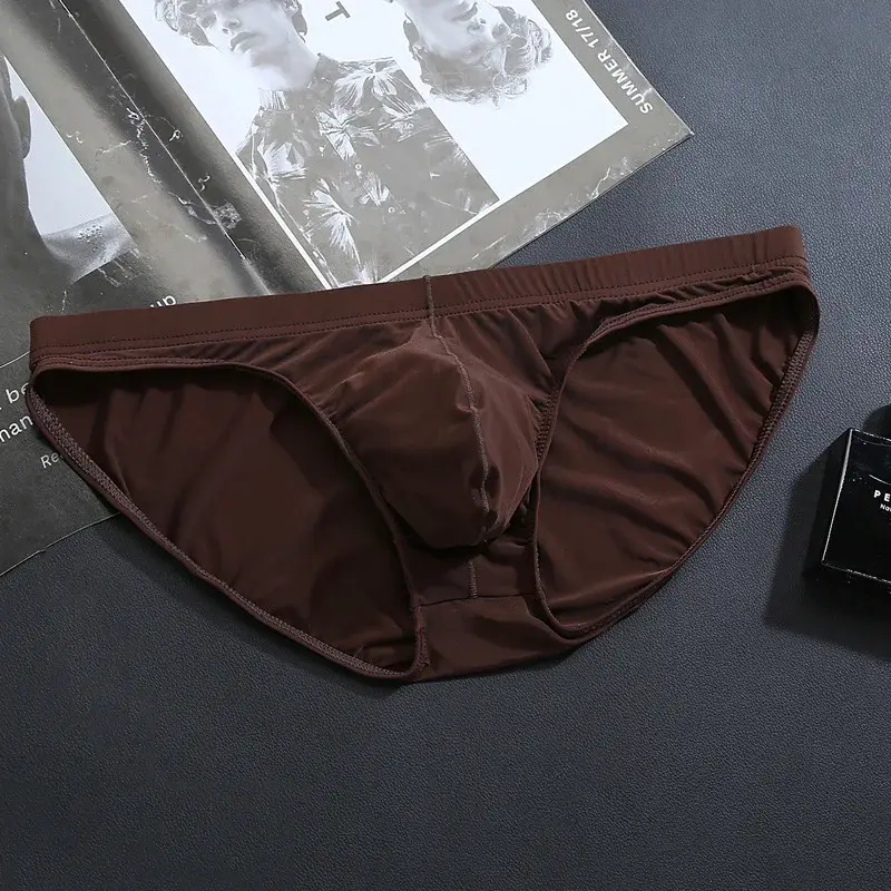 ชายผ้าไหมน้ำแข็งชุดชั้นในกางเกงBreathableต่ำเอวU-นูนUndershortsกางเกงขาสั้นสีทึบกางเกงผู้ชายกางเกง — image 22