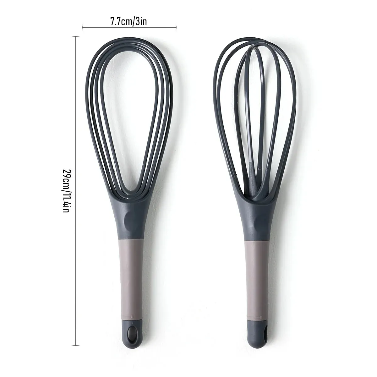 Plastic Dual Use Rotary Egg Beater Foldable Manual Whisk 2 in 1 Multifunctional Kitchen Tool for Beating Eggs and Kneading Dough