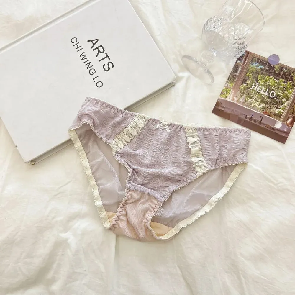 Young Girls Intimates 2026 New Small Comfortable Lingerie Seamless One-Piece Bra And Panty Sets Lace Bow Woman Underwear