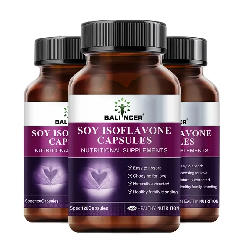 Soy Isoflavone Capsules Women's Health Hormone Balance Menopause Relief Mood Support Non-GMO Female Nutritional Supplement