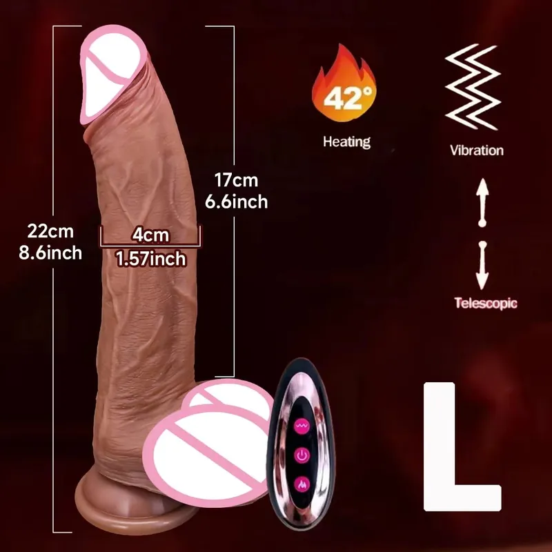 Realistic Dildo Telescopic Vibrator Female Masturbator Thrusting Big Dick Silicone Masturbation Penis Adult Sex Toys For Women