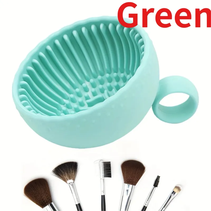 Silicone Makeup Brush Cleaner Bowl 1pcs Unscented Brush Cleaning Mat with Scrubber Pad for Eyebrow Blush Facial & Eye Brushes
