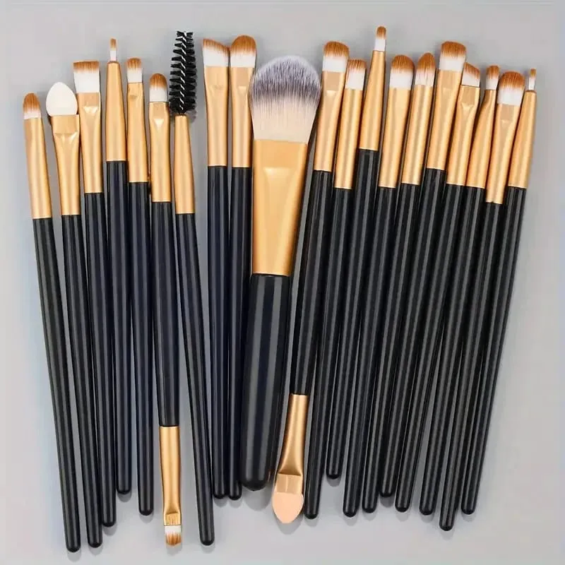 20Pcs Makeup Brushes Set Eyeliner Blending Cheeks Eye Cosmetic Foundation Brush with Makeup Sponge
