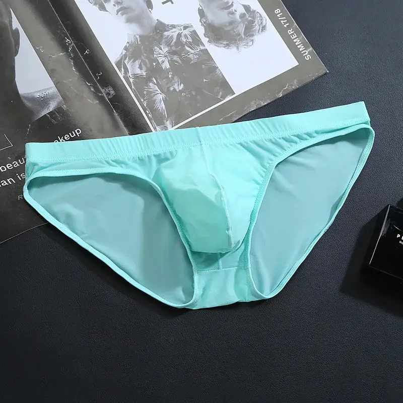 ชายผ้าไหมน้ำแข็งชุดชั้นในกางเกงBreathableต่ำเอวU-นูนUndershortsกางเกงขาสั้นสีทึบกางเกงผู้ชายกางเกง — image 19