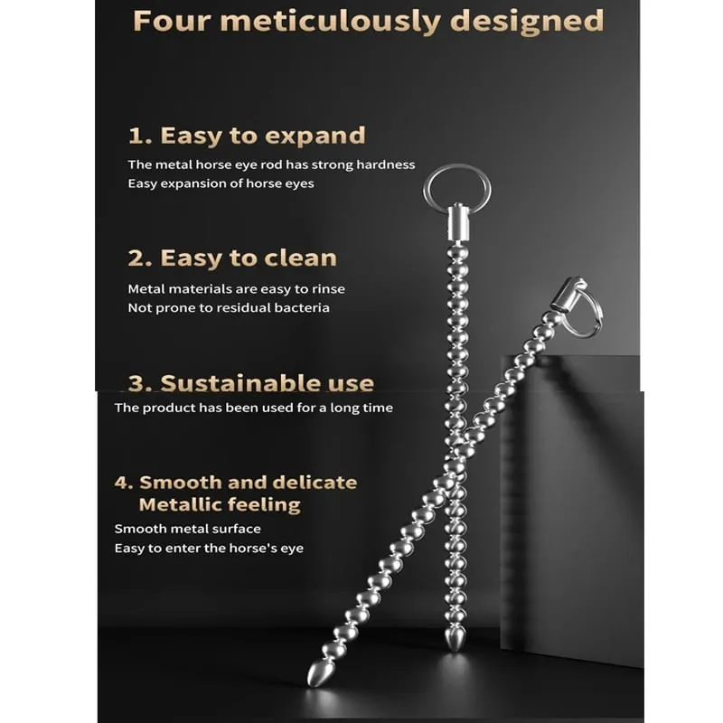 Metal Horse Eye Stick Penis Plug Urethra Bead Can Electro Shock Urethral Stimulator Sounding Masturbation Climax Sex Toy for Men