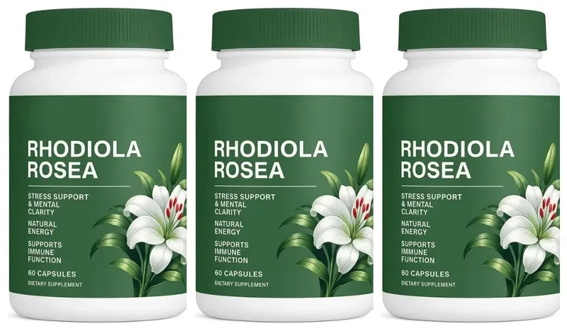 Rhodiola Rosea Capsules 500mg Herbal Supplement for Daily Energy Balance Mental Focus Adaptogen Plant Extract 60 Capsules — image 9