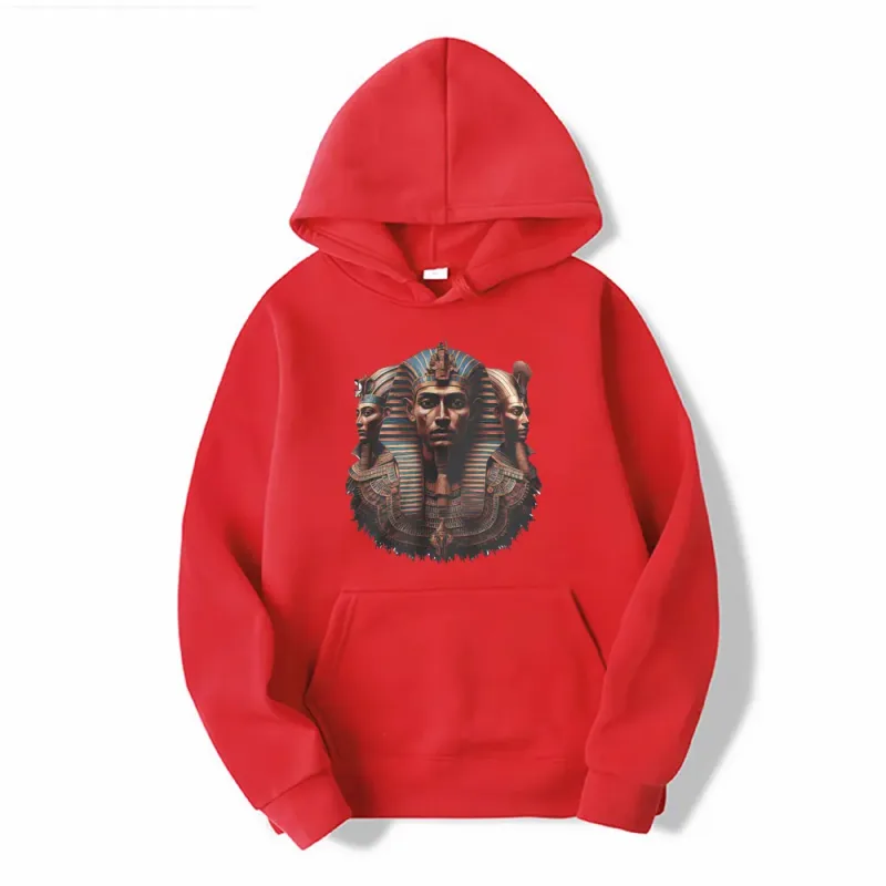 Egyptian Pharaoh Graphic Ancient Egypt Art Meme Hoodie Men Women Vintage Fashion Humor Long Sleeve Hooded Sweatshirts Streetwear