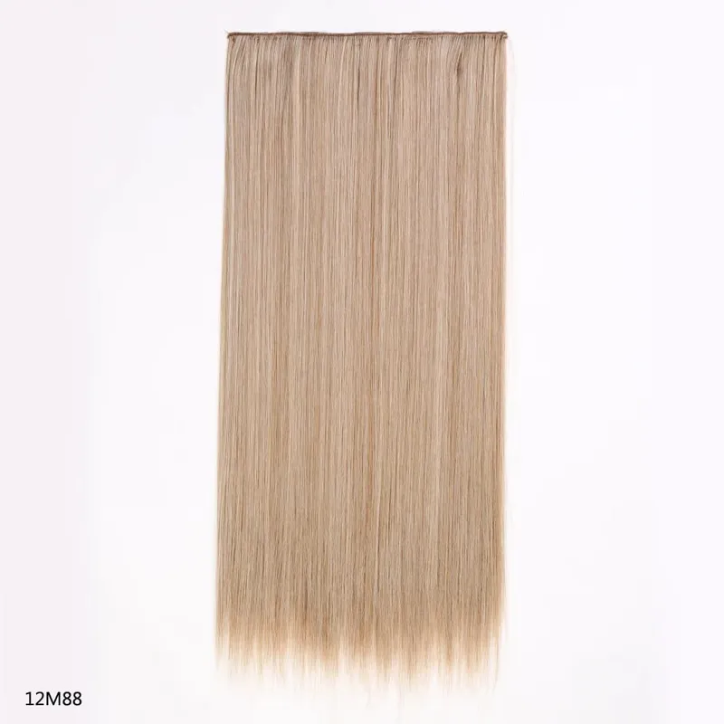 Synthetic 24 Inch Long Straight Clip in Hair Extension Seamless Natural Looking Easy Install Women’s Hairpieces for Daily Wear